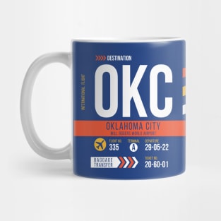 Vintage Oklahoma City OKC Airport Code Travel Day Retro Air Travel Mug